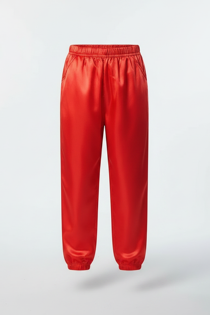 Pantalon Chinois Rouge Satiné Ample Sport Enfant - vue 3
