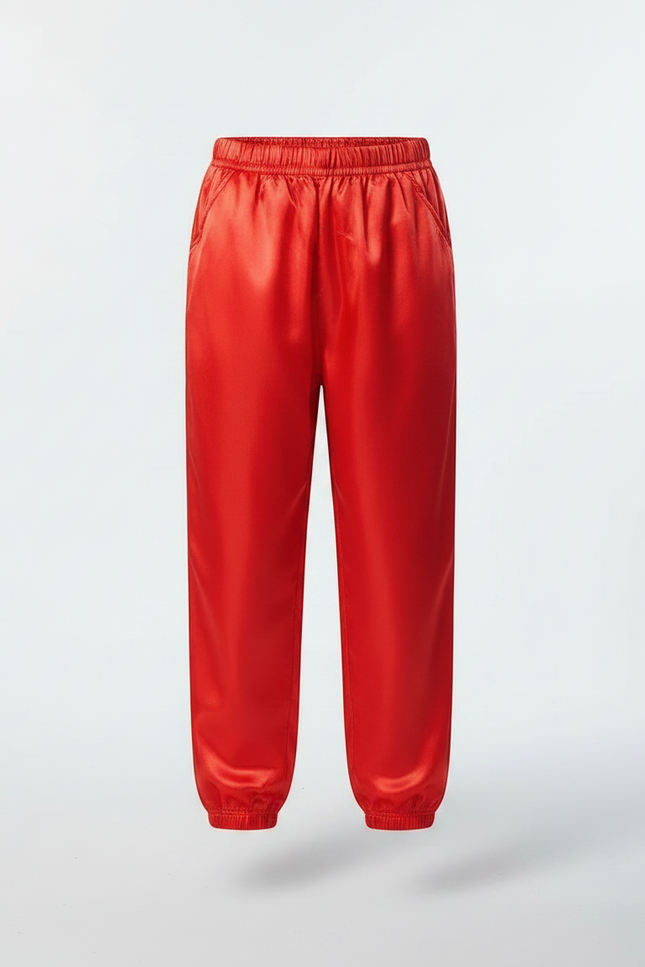 Pantalon Chinois Rouge Satiné Ample Sport Enfant - vue 3