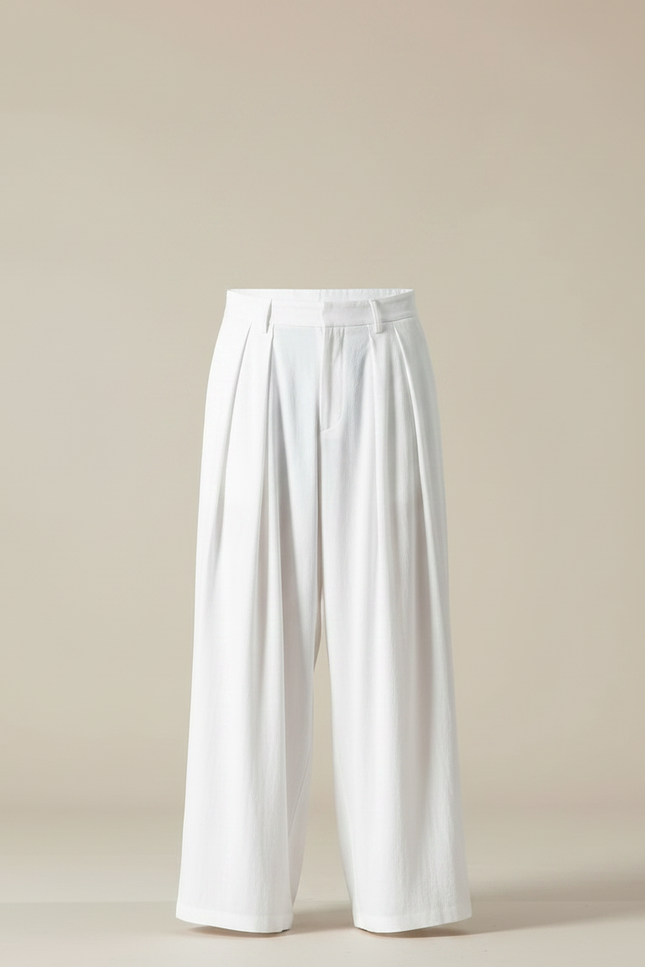 Pantalon Chinois Blanc Ample Fluide Lin Homme - vue 3