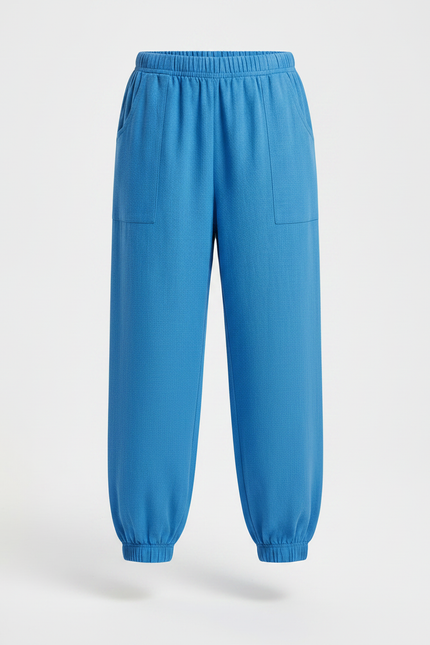 Pantalon Chinois Bleu Ample Viscose Enfant Décontracté - vue 3