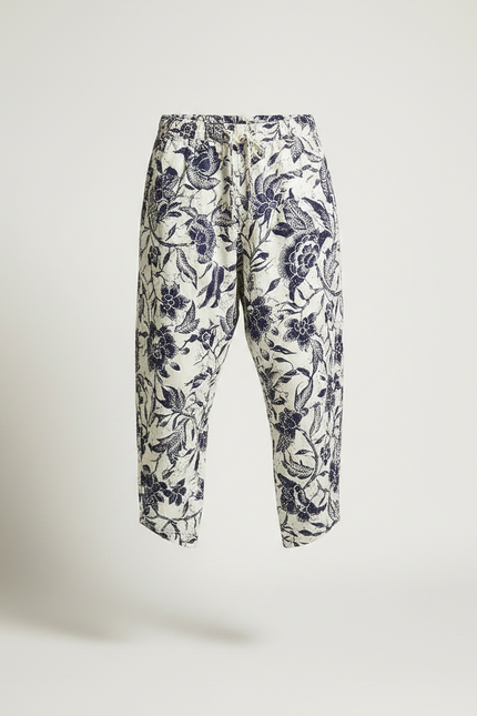 Pantalon Chinois Harem Imprimé Floral Ample Coton Lin - vue 3