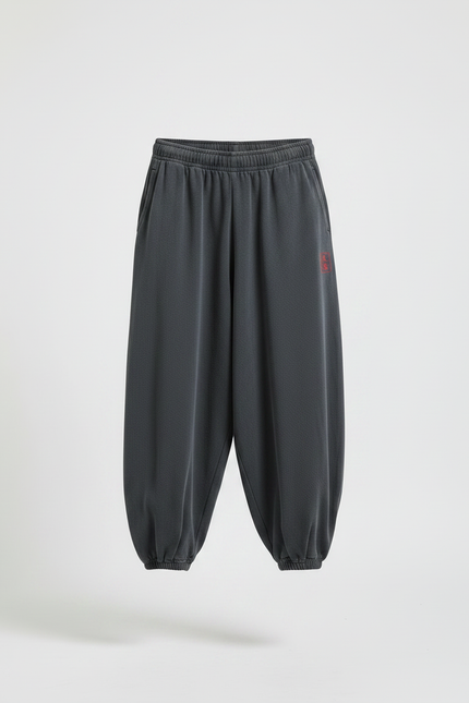 Pantalon Chinois Sarouel Ample Gris Décontracté - Molleton - vue 3