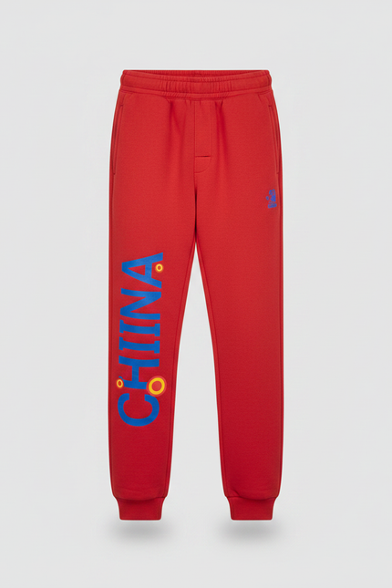 Pantalon Chinois Rouge Sport Imprimé Garçon - Molleton - vue 3