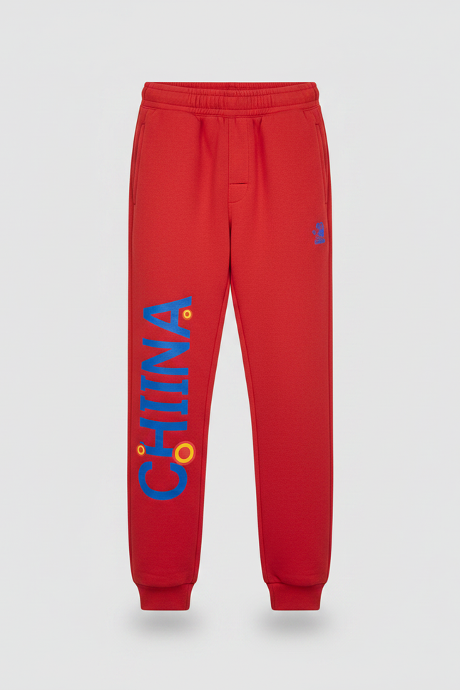 Pantalon Chinois Rouge Sport Imprimé Garçon - Molleton - vue 3