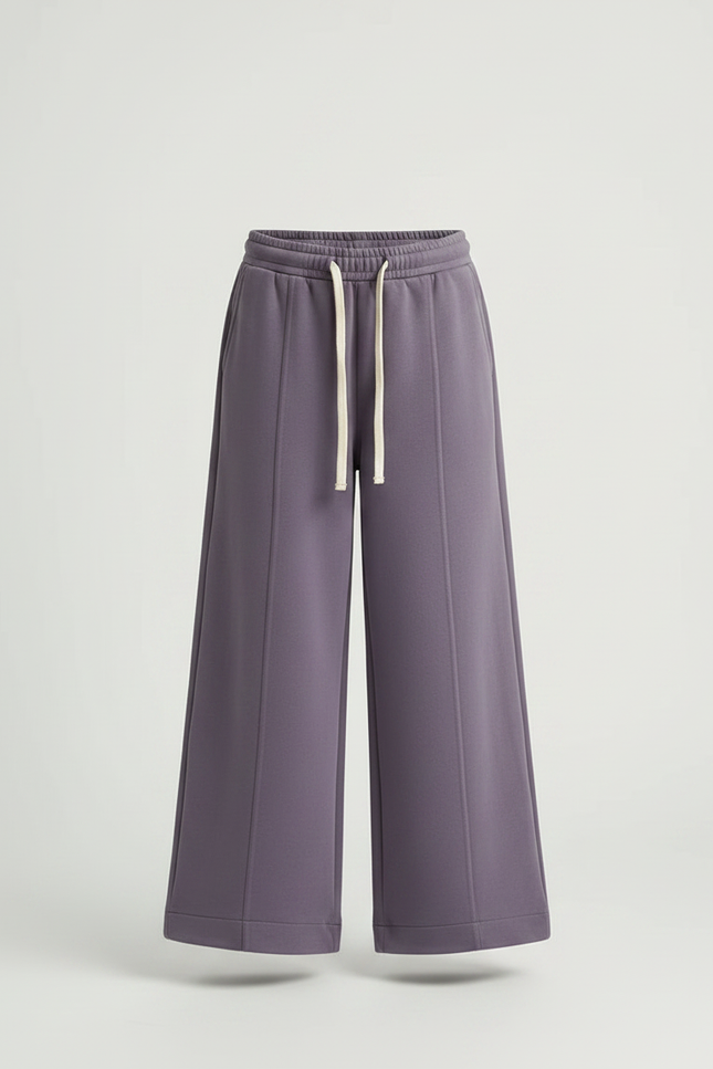 Pantalon Chinois Gris Violet Ample Décontracté Enfant - Molleton - vue 3