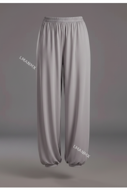 Pantalon Chinois Gris Fluide Ample Sport Léger - Polyester - vue 3