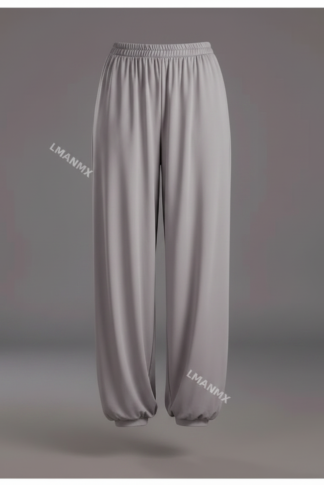 Pantalon Chinois Gris Fluide Ample Sport Léger - Polyester - vue 3