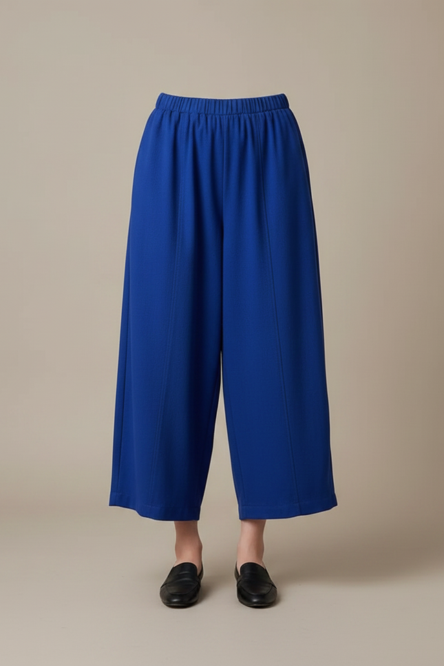 Pantalon Chinois Bleu Ample Confortable Élastique Femme - Polyester - vue 3