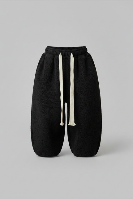 Pantalon Chinois Noir Polaire Ample Décontracté Garçon - Molleton - vue 3