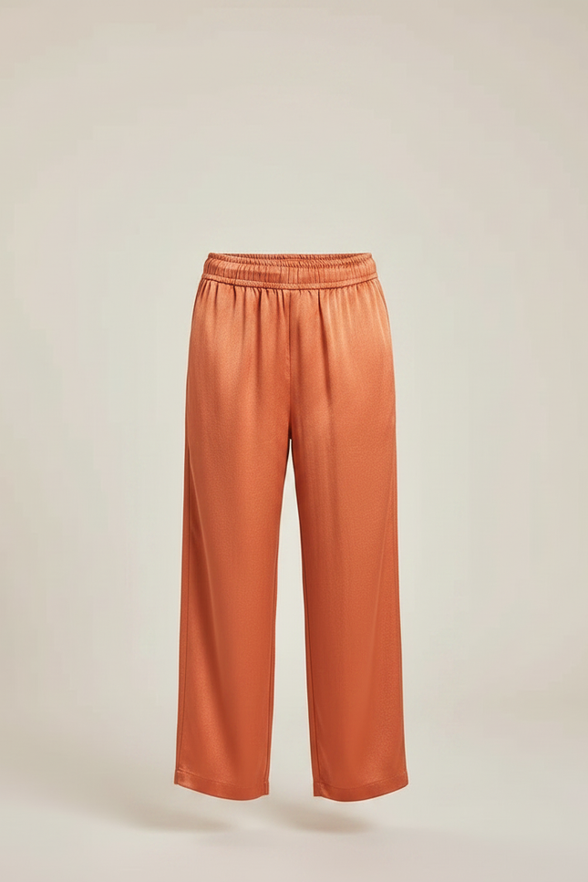 Pantalon Chinois Orange Satiné Ample Fluide Enfant - vue 3