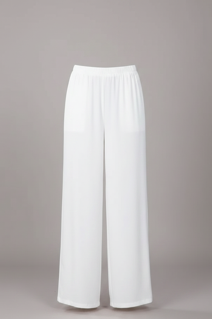 Pantalon Chinois Blanc Fluide Ample Femme - Viscose - vue 3
