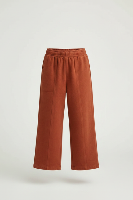 Pantalon Chinois Orange Ample Enfant Décontracté Uni - Molleton - vue 3