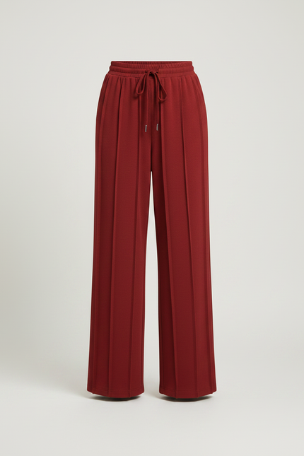 Pantalon Chinois Bordeaux Ample Cordon Fluide Sport - Viscose - vue 3