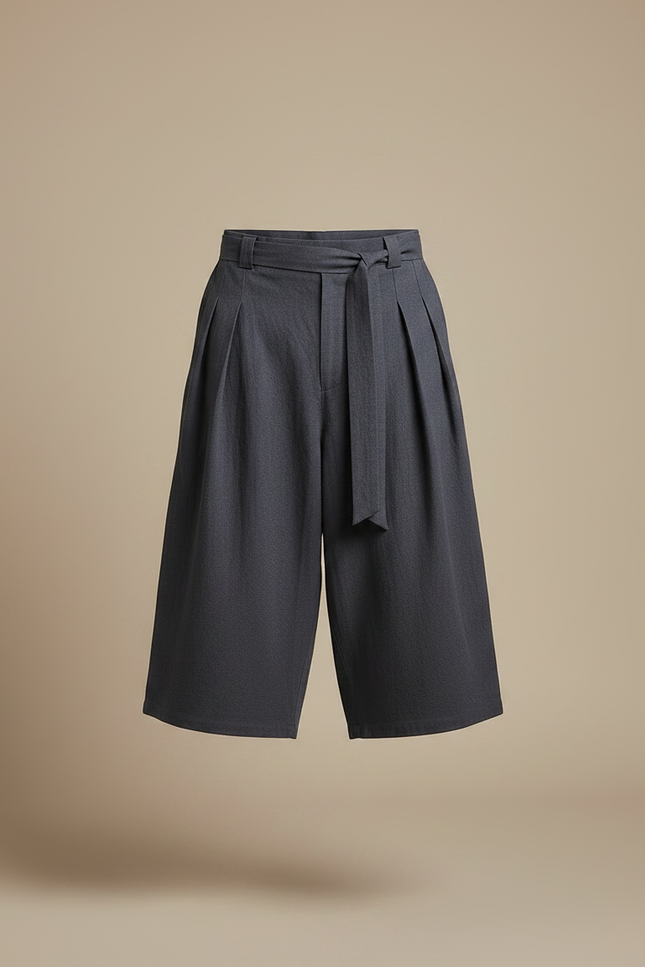 Pantalon Chinois Gris Ample Coton Ceinture Homme - vue 3