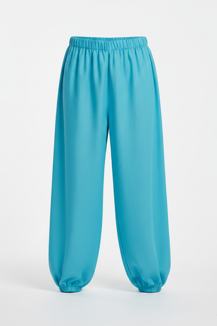 Pantalon Chinois Bleu Ciel Ample Bouffant Enfant - Viscose - vue 3