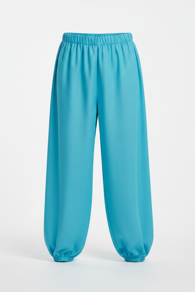 Pantalon Chinois Bleu Ciel Ample Bouffant Enfant - Viscose - vue 3