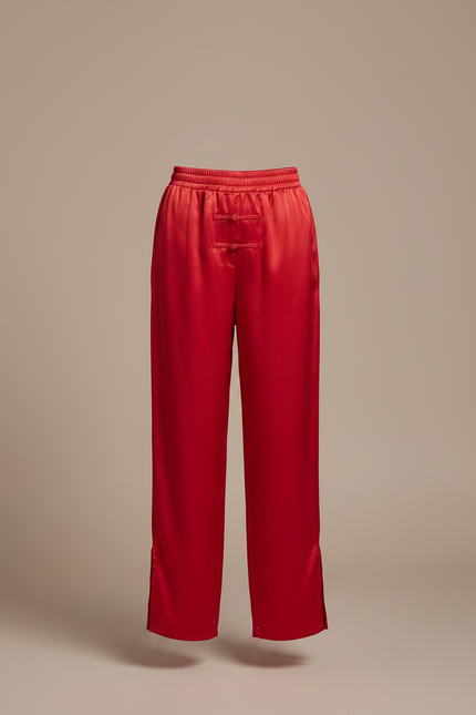 Pantalon Chinois Rouge Satiné Ample Enfant - vue 3