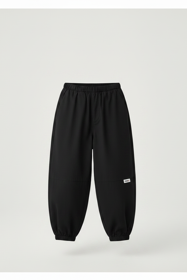 Pantalon Chinois Noir Ample Coton Enfant Décontracté - vue 3