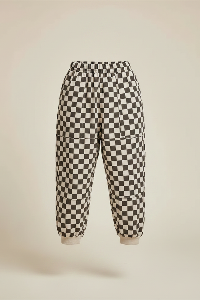 Pantalon Chinois À Carreaux Ample Unisexe Décontracté - Multicolore Molleton - vue 3