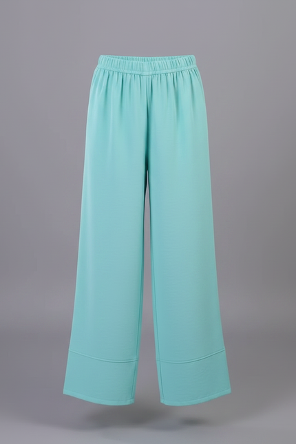 Pantalon Chinois Ample Fluide Turquoise Enfant - Bleu Viscose - vue 3