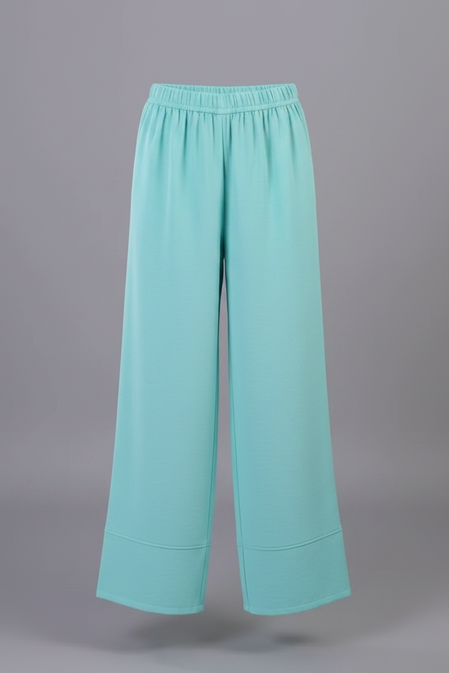 Pantalon Chinois Ample Fluide Turquoise Enfant - Bleu Viscose - vue 3