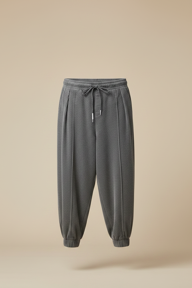 Pantalon Chinois Gris Côtelé Large Sport Homme - Cordé - vue 3