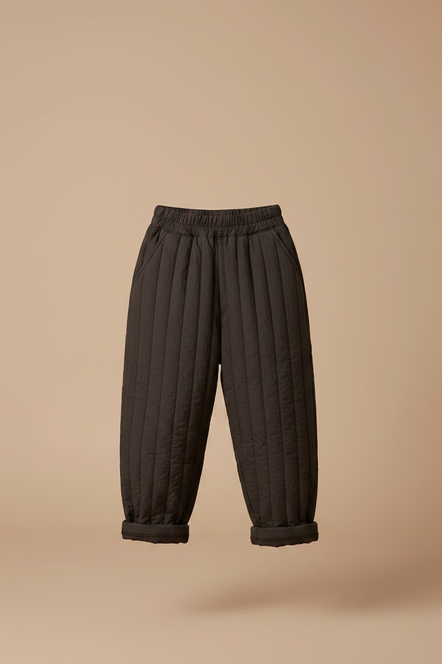 Pantalon Chinois Matelassé Marron Ample Hiver Enfant - Polyester - vue 3