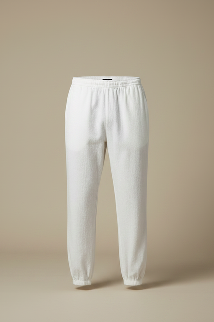 Pantalon Chinois Blanc Ample Lin Coton Décontracté - vue 3
