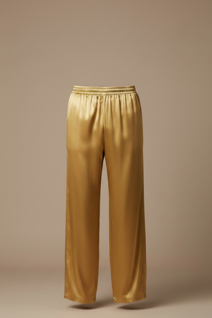 Pantalon Chinois Doré Satin Ample Élégant Homme - vue 3