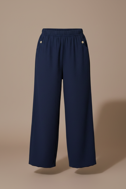 Pantalon Chinois Bleu Marine Ample Décontracté Enfant - Molleton - vue 3
