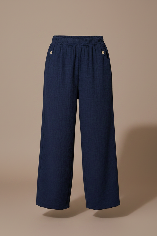 Pantalon Chinois Bleu Marine Ample Décontracté Enfant - Molleton - vue 3