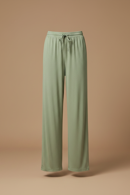 Pantalon Chinois Vert Fluide Ample Yoga Femme - Maille - vue 3