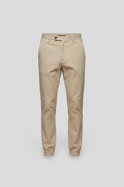 Pantalon Chinois Beige Coton Jogger Décontracté Homme - vue 3
