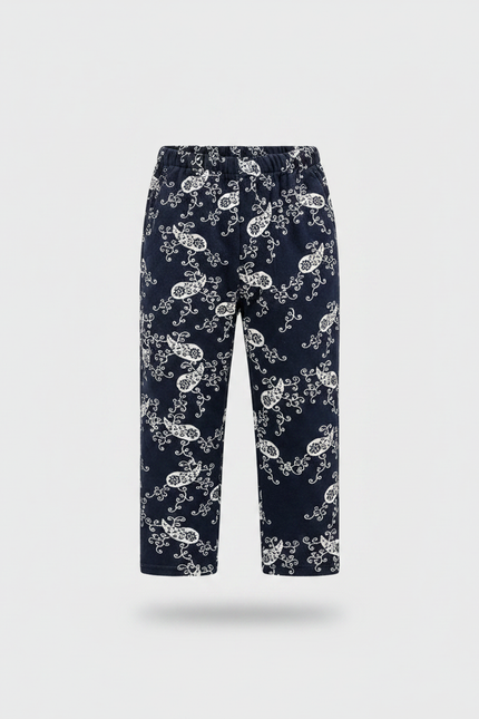 Pantalon Chinois Bleu Marine Motif Cachemire Enfant - Molleton - vue 2