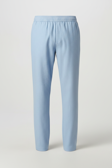 Pantalon Chinois Bleu Ciel Ample Lin Décontracté Homme - vue 3