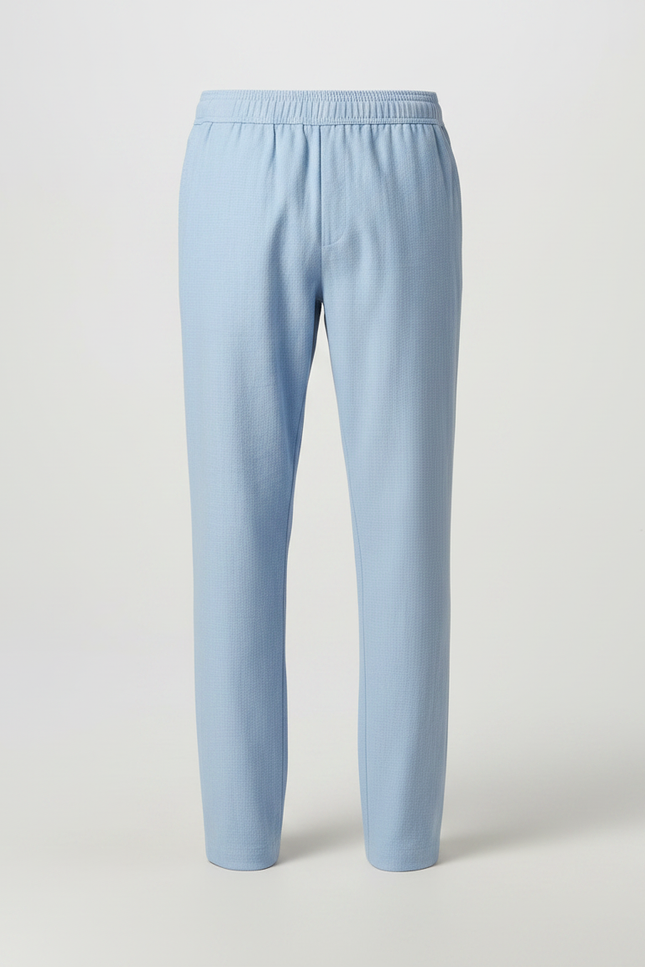 Pantalon Chinois Bleu Ciel Ample Lin Décontracté Homme - vue 3