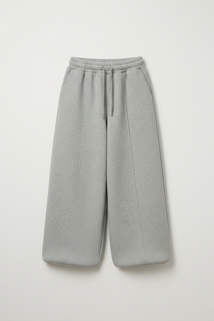 Pantalon Chinois Gris Ample Coton Molletonné Enfant - vue 3