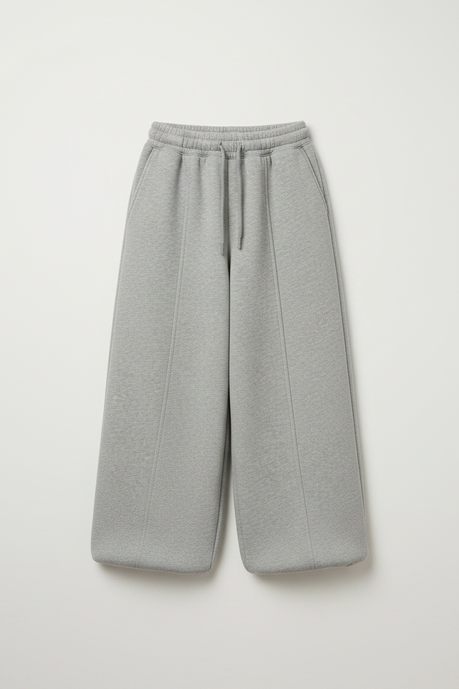 Pantalon Chinois Gris Ample Coton Molletonné Enfant - vue 3
