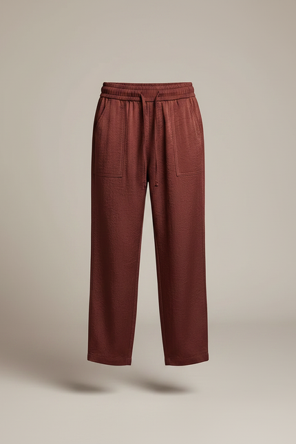 Pantalon Chinois Marron Satiné Ample Fluide Enfant - vue 3