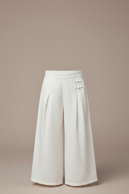 Pantalon Chinois Blanc Ample Lin Plissé Enfant - vue 3