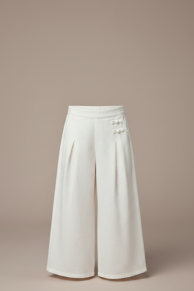 Pantalon Chinois Blanc Ample Lin Plissé Enfant - vue 3