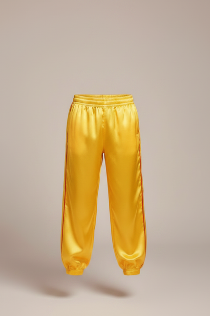 Pantalon Chinois Jaune Satiné Ample Rayures Enfant - vue 3