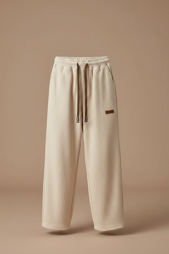 Pantalon Chinois Beige Côtelé Ample Garçon Décontracté - Cordé - vue 3