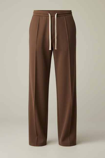 Pantalon Chinois Marron Ample Décontracté Cordon Homme - Gabardine - vue 3