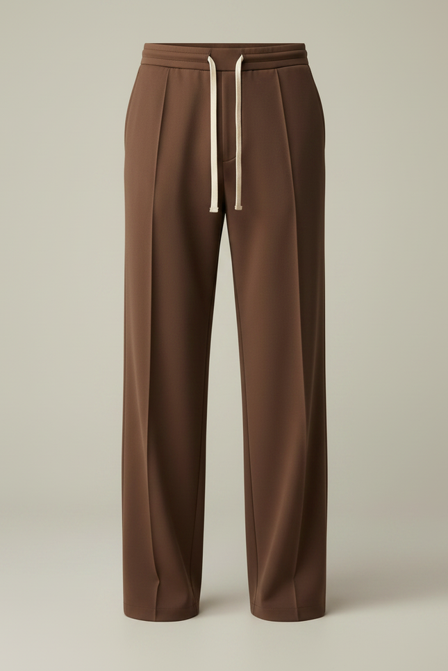 Pantalon Chinois Marron Ample Décontracté Cordon Homme - Gabardine - vue 3