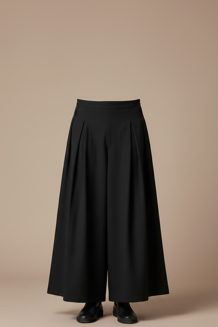 Pantalon Chinois Noir Ample Plissé Homme - Gabardine - vue 3