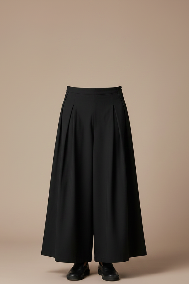 Pantalon Chinois Noir Ample Plissé Homme - Gabardine - vue 3