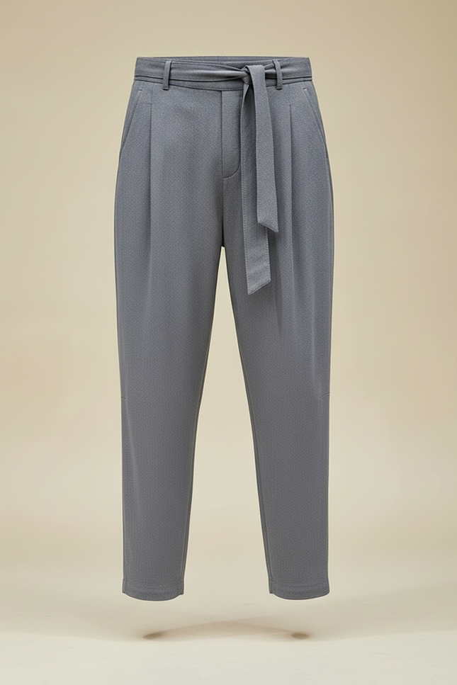 Pantalon Chinois Gris Ceinturé Ample Décontracté Homme - Polyester - vue 3