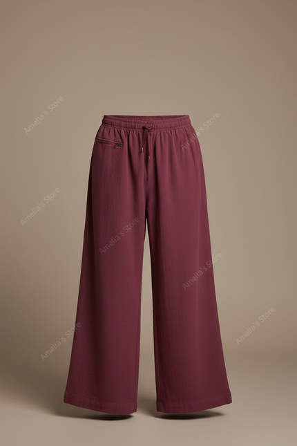 Pantalon Chinois Bordeaux Ample Lin Enfant - vue 3