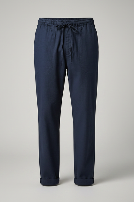 Pantalon Chinois Homme Bleu Marine Ample - Coton - vue 3